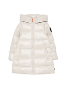 Cappotto trapuntato per bambina Save The Duck Kids beige con cappuccio - Rubino Kids