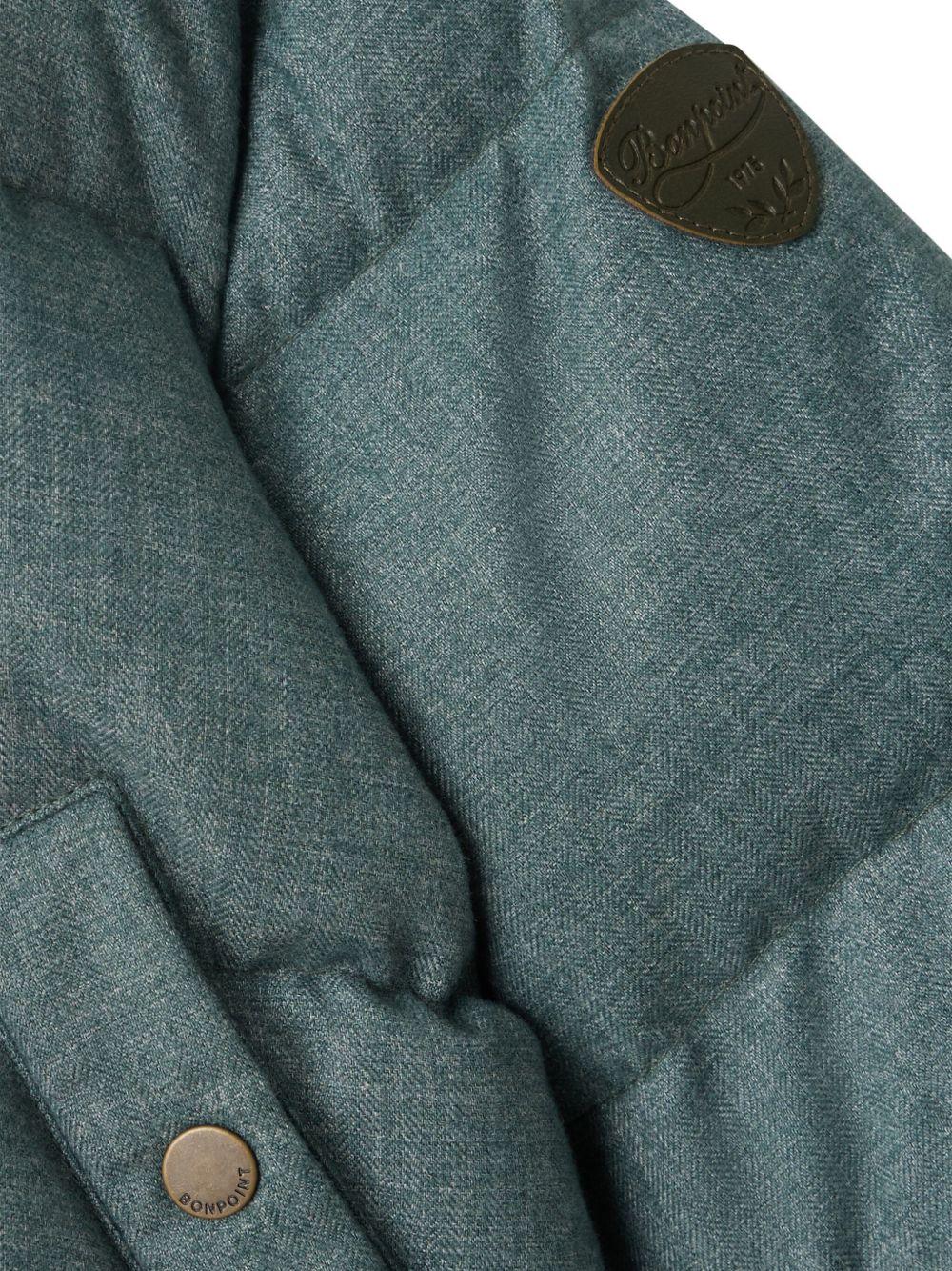 Cappotto trapuntato per neonato Bonpoint verde con cappuccio - Rubino Kids