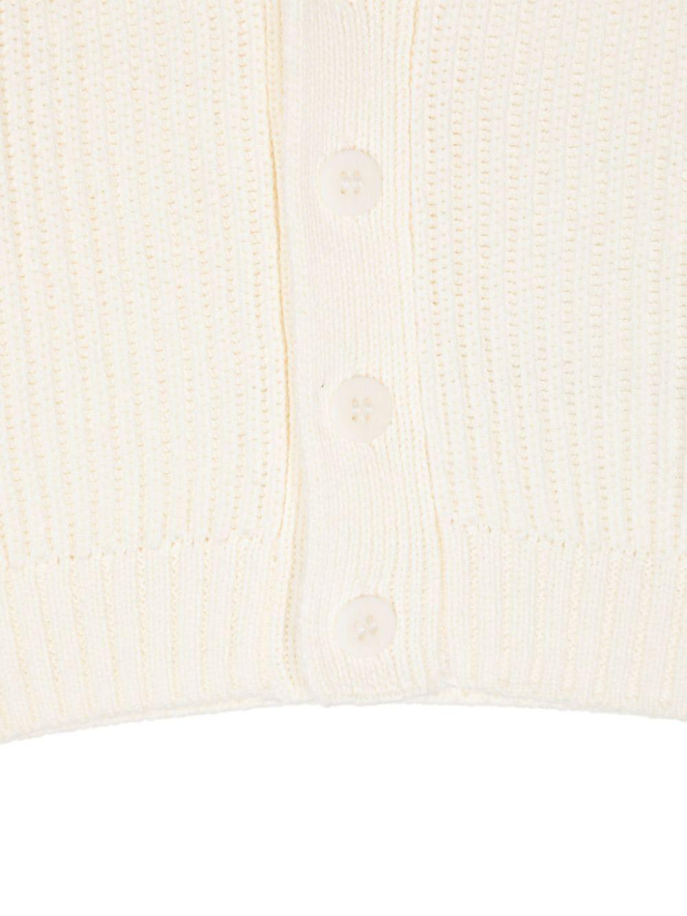 Cardigan a coste per neonato Il Gufo bianco con maniche lunghe - Rubino Kids