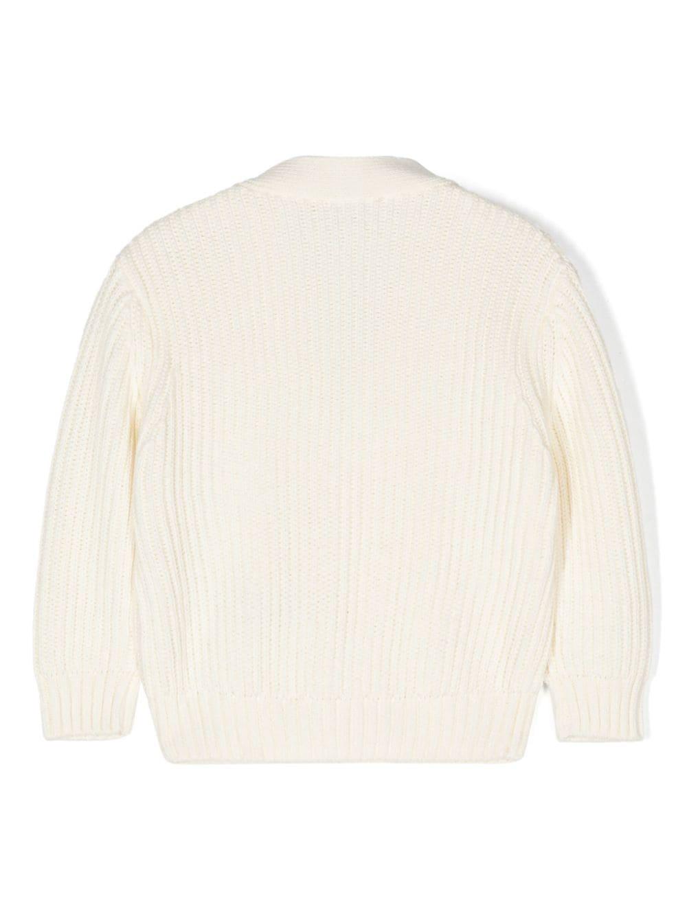 Cardigan a coste per neonato Il Gufo bianco con maniche lunghe - Rubino Kids