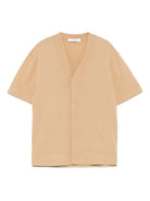 Cardigan a maglia fine per bambino Paolo Pecora Kids marrone con scollo a V - Rubino Kids