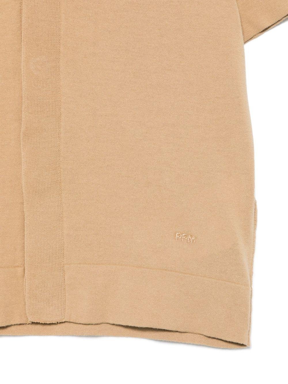 Cardigan a maglia fine per bambino Paolo Pecora Kids marrone con scollo a V - Rubino Kids