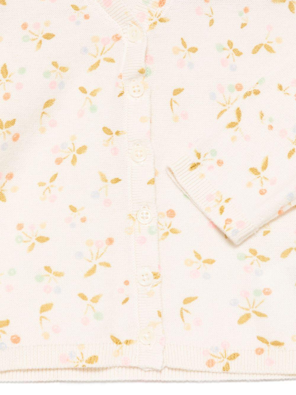 Cardigan Azia per neonata Bonpoint beige con scollo a V - Rubino Kids