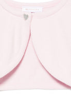 Cardigan bolero per bambina Monnalisa rosa decorato con cuore - Rubino Kids