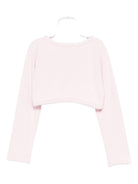 Cardigan bolero per bambina Monnalisa rosa decorato con cuore - Rubino Kids