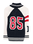 Cardigan con logo per bambino Tommy Hilfiger Junior blu con revers a scialle - Rubino Kids