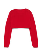 Cardigan crop per bambina Colorichiari rosso con design lavorato a maglia - Rubino Kids