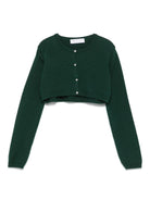 Cardigan crop per bambina Colorichiari verde con design lavorato a maglia - Rubino Kids