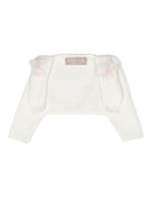 Cardigan crop per neonata La Stupenderia beige con applicazioni - Rubino Kids