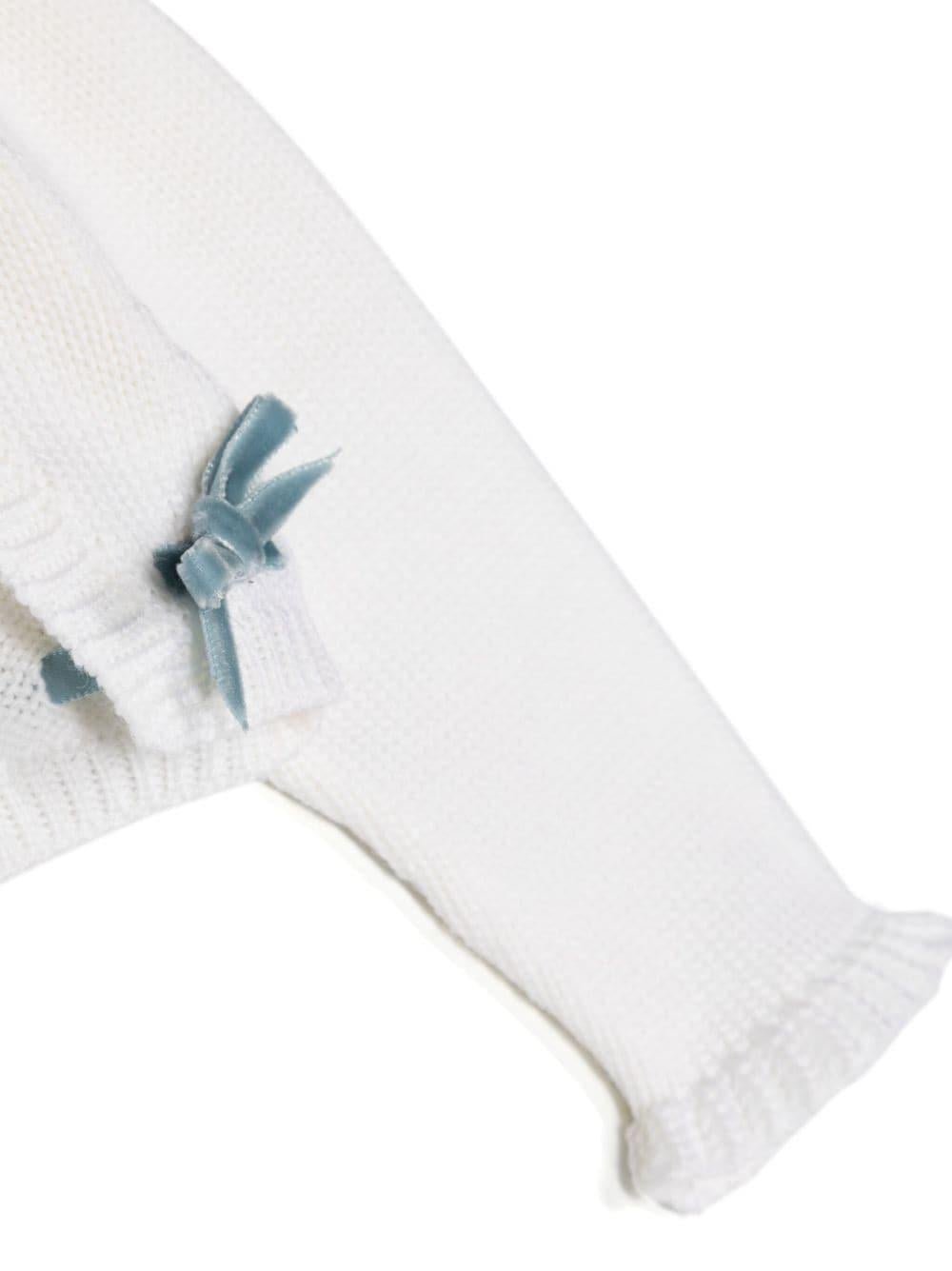 Cardigan crop per neonata La Stupenderia bianco con fiocco - Rubino Kids