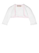 Cardigan crop per neonata La Stupenderia bianco con ruches - Rubino Kids