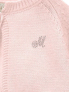 Cardigan crop per neonata Monnalisa rosa con scollo rotondo - Rubino Kids