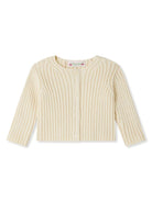 Cardigan Esil per neonata Bonpoint beige con scollo rotondo - Rubino Kids