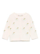 Cardigan Fayana per neonata Bonpoint beige con motivo con ricamo - Rubino Kids