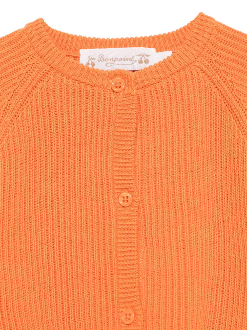 Cardigan Giusto per neonato Bonpoint arancione con girocollo - Rubino Kids