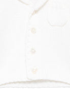 Cardigan in cashmere per neonato La Stupenderia bianco con chiusura frontale con bottoni revers - Rubino Kids