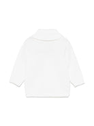 Cardigan in cashmere per neonato La Stupenderia bianco con chiusura frontale con bottoni revers - Rubino Kids