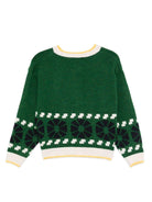 Cardigan per bambina Bobo Choses verde con motivo geometrico - Rubino Kids
