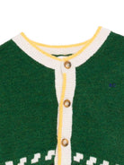 Cardigan per bambina Bobo Choses verde con motivo geometrico - Rubino Kids