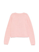 Cardigan per bambina Bonpoint rosa con ciliegie ricamate - Rubino Kids