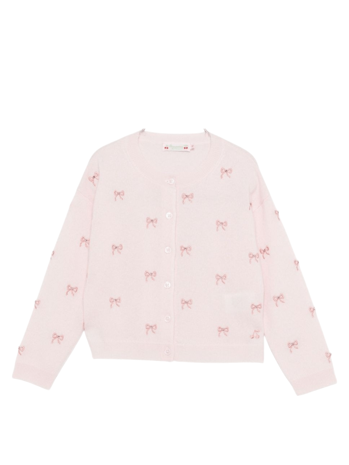 Cardigan per bambina Bonpoint rosa decorato con fiocchi - Rubino Kids