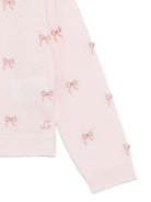Cardigan per bambina Bonpoint rosa decorato con fiocchi - Rubino Kids