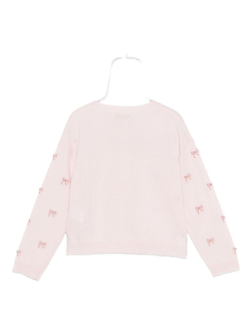 Cardigan per bambina Bonpoint rosa decorato con fiocchi - Rubino Kids