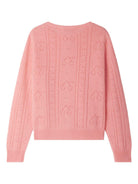 Cardigan per bambina Bonpoint rosa in maglia con bottoni - Rubino Kids