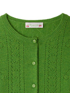 Cardigan per bambina Bonpoint verde in maglia con bottoni - Rubino Kids