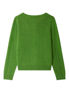 Cardigan per bambina Bonpoint verde in maglia con bottoni - Rubino Kids