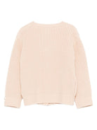 Cardigan per bambina Donsje beige con bottoni e motivo a trecce - Rubino Kids