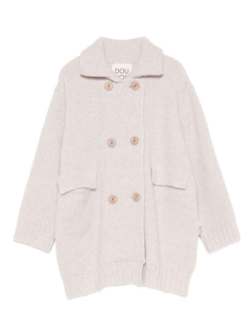 Cardigan per bambina Douuod Kids beige con chiusura a doppiopetto - Rubino Kids