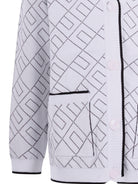 Cardigan per bambina Elisabetta Franchi La Mia Bambina bianco con motivo logo all - over - Rubino Kids