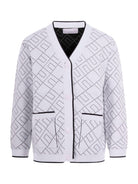 Cardigan per bambina Elisabetta Franchi La Mia Bambina bianco con motivo logo all - over - Rubino Kids
