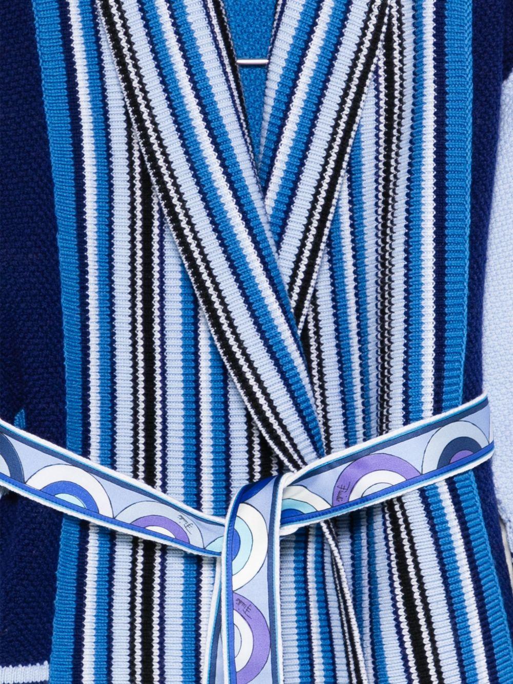 Cardigan per bambina Emilio Pucci Junior blu con motivo a righe - Rubino Kids