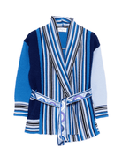 Cardigan per bambina Emilio Pucci Junior blu con motivo a righe - Rubino Kids