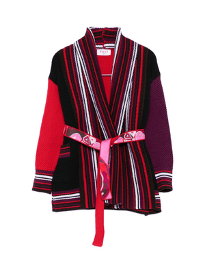 Cardigan per bambina Emilio Pucci Junior multicolore con motivo a righe