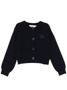 Cardigan per bambina ETRO Kids blu con dettagli ricamati - Rubino Kids