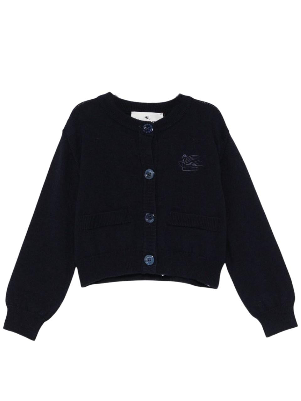 Cardigan per bambina ETRO Kids blu con dettagli ricamati - Rubino Kids