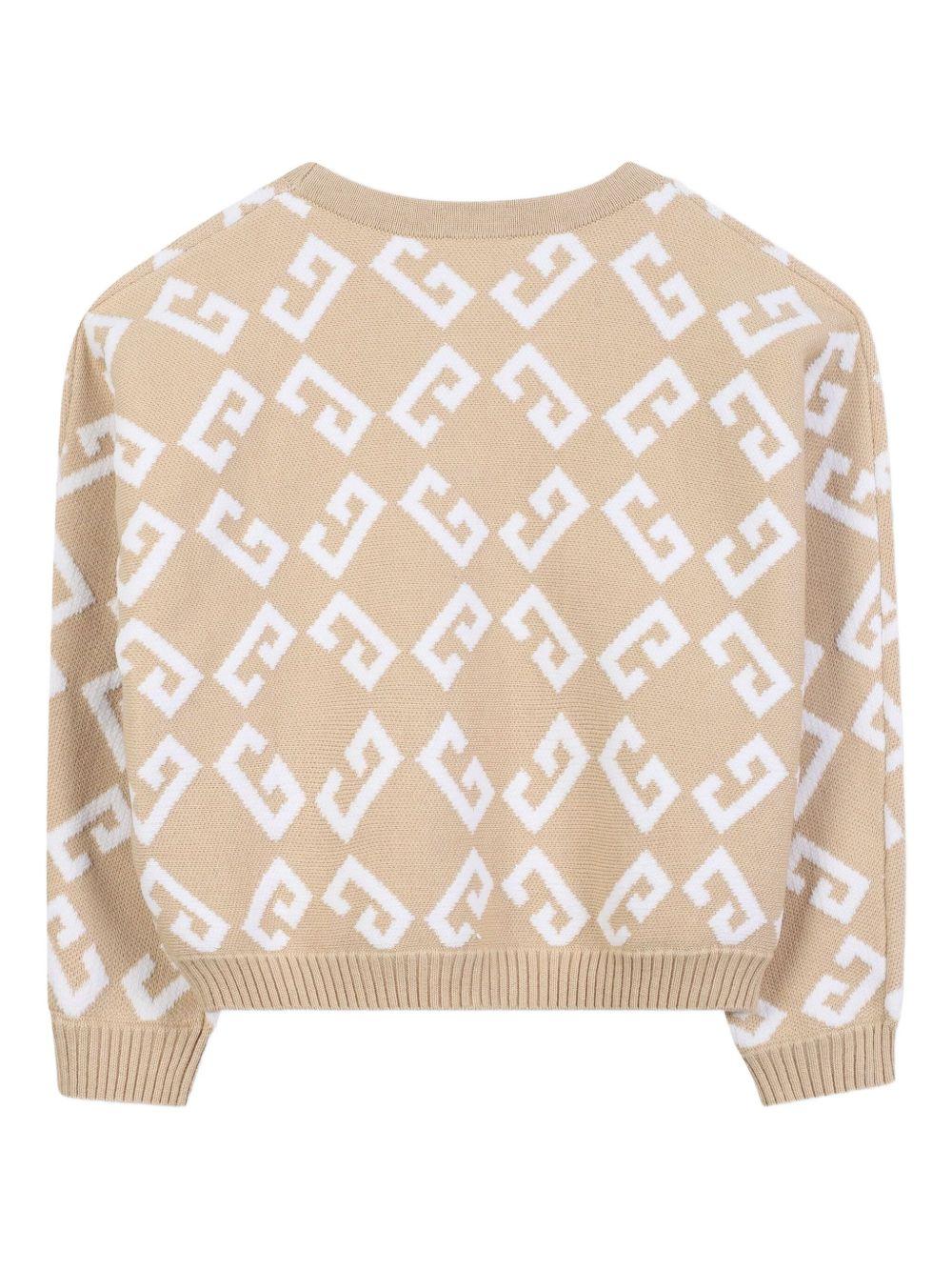 Cardigan per bambina Givenchy Kids beige con logo jacquard - Rubino Kids