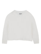 Cardigan per bambina Kenzo Kids bianco con ricamo Boke Flower - Rubino Kids