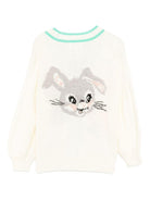 Cardigan per bambina Molo color crema ricamato con animali - Rubino Kids