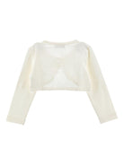 Cardigan per bambina Monnalisa bianco con bottoni a cuore - Rubino Kids