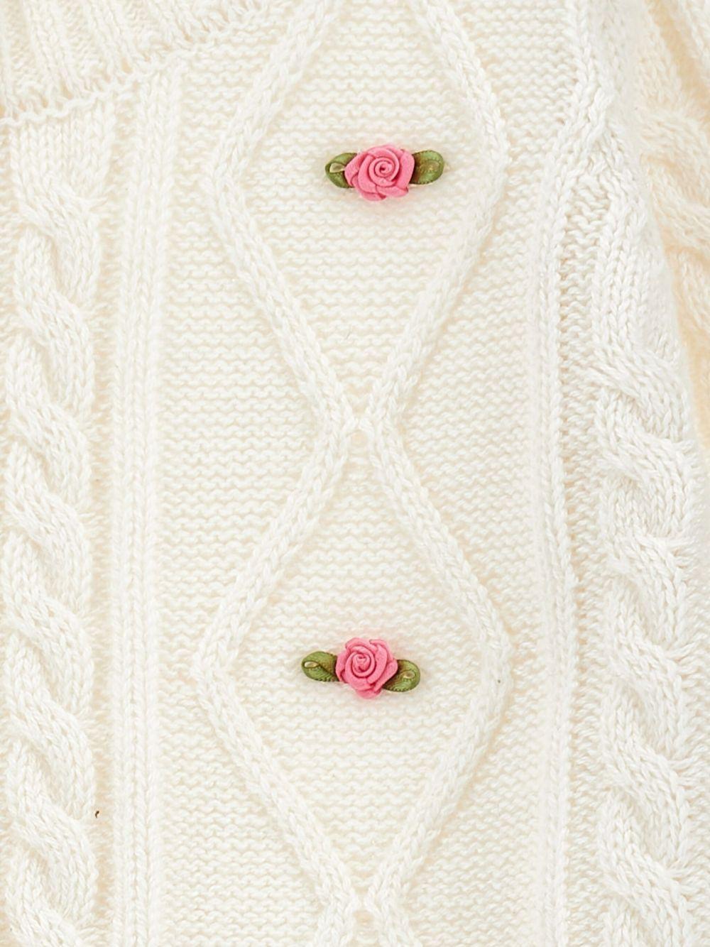 Cardigan per bambina Monnalisa bianco con motivo intrecciato - Rubino Kids