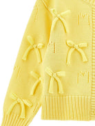 Cardigan per bambina Monnalisa giallo con dettagli fiocchi - Rubino Kids