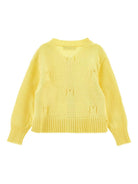 Cardigan per bambina Monnalisa giallo con dettagli fiocchi - Rubino Kids