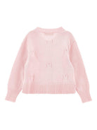 Cardigan per bambina Monnalisa rosa con dettaglio fiocchi - Rubino Kids