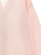 Cardigan per bambina Monnalisa rosa con scollo a V e applicazione rose - Rubino Kids