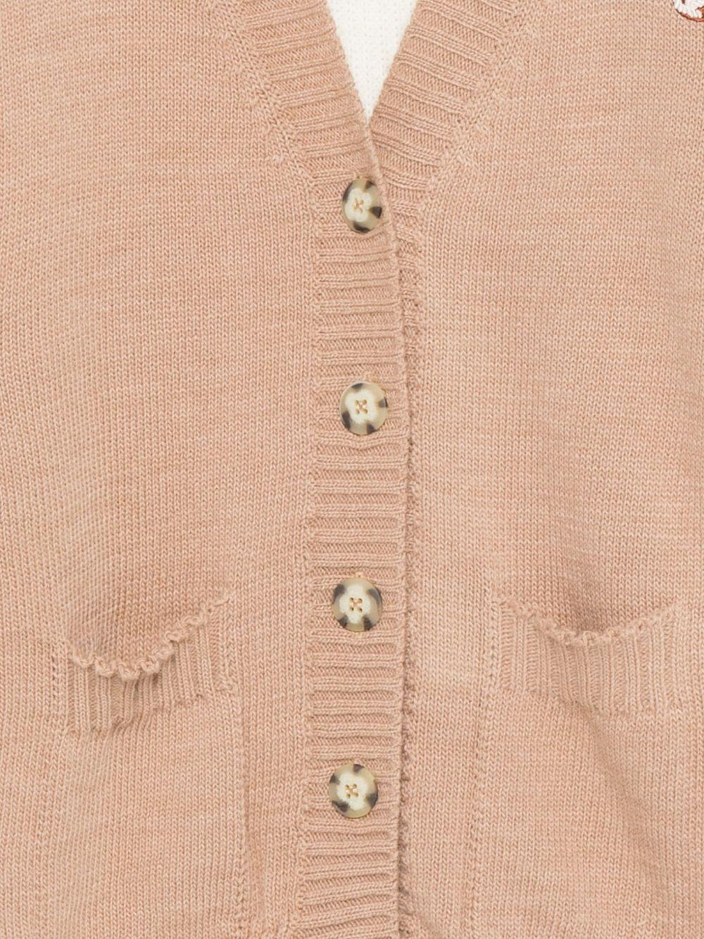 Cardigan per bambina MSGM Kids multicolore con logo ricamato - Rubino Kids