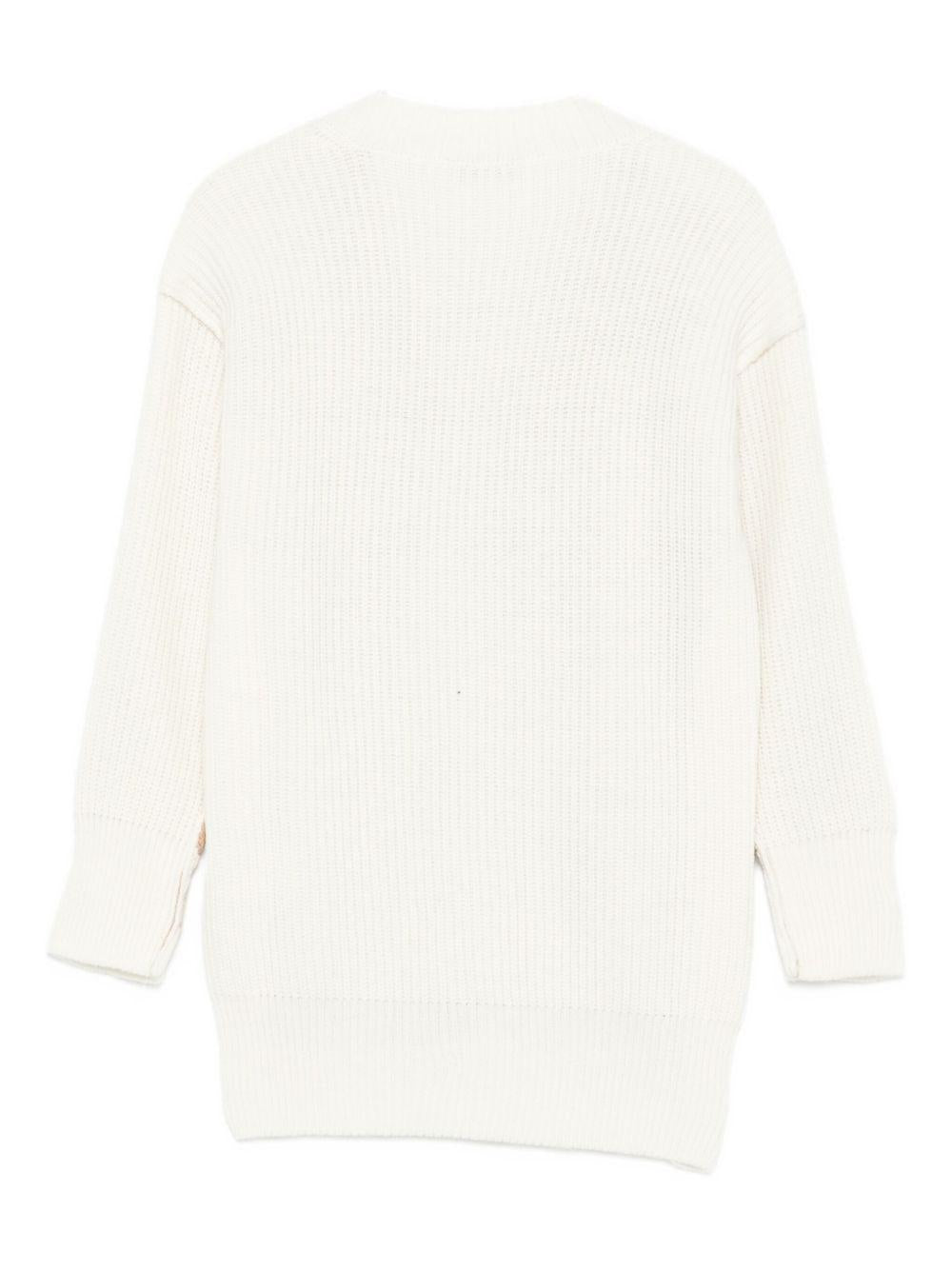 Cardigan per bambina MSGM Kids multicolore con logo ricamato - Rubino Kids